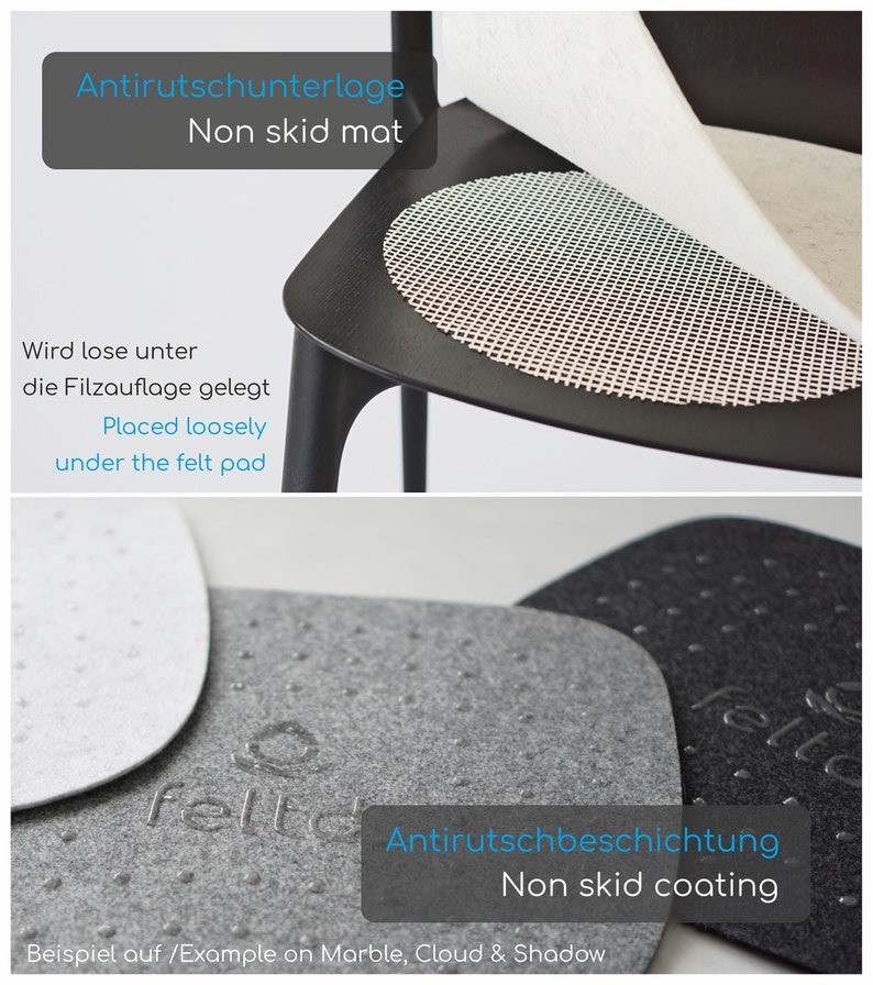 Padded eco felt cushion suitable for Ikea stool KYRRE image 4