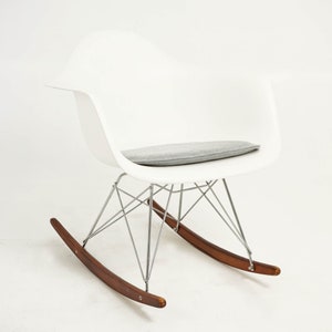 Pflanzenfilz Plantfelt Vegan Kissen/Auflage geeignet für Vitra und Hermann Miller Eames Fiberglas & Plastic Armchair DAW,DAR,DAX - Sibergrau