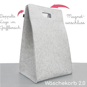 Eco Filz Wäschekorb - Korb für Wäsche - Zwei Größen M und L - vegan, nachhaltig, fair