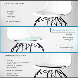 Coussinet en feutre écologique modéré de 8 mm adapté aux chaises latérales Eames en fibre de verre et en plastique image 7