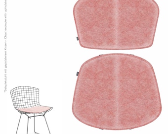 Set Coussin en feutre Eco rembourré adapté à Bertoia Wire avec coussin de dossier avec fixation velcro