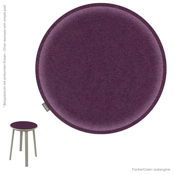 Coussin en feutre écologique Ø 34 cm, coussin de siège rond universel, coussin de chaise, coussin de banc