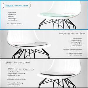 4 mm eco viltkussen geschikt voor Vitra en Hermann Miller Eames Fiberglass & Plastic Sidechairs DSW,DSR,DSX versie zonder armleuning afbeelding 5