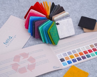 Feltd. - Filz Farbkarte mit 36 Farben, Farben, Farbfächer, Farbübersicht, Farbmuster, Stoffmuster