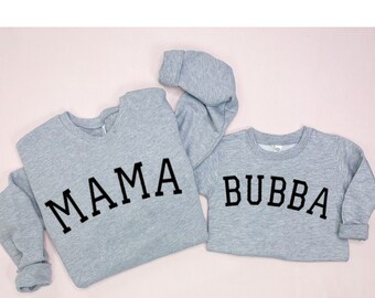 Mama and Mini // Mom of boys crew neck // matching set// Mom and Son// Mom and Daughter // MAMA, BUBBA