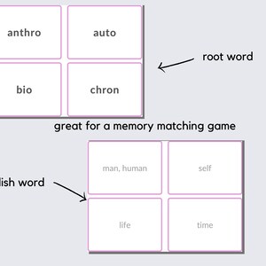 GREEK &amp; LATIN Common Roots Flashcards | Educational Printables ...