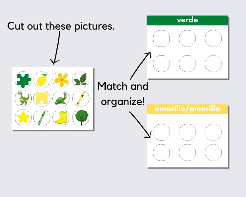 SPANISH Colors Matching Activity | Matching, Homeschool, Early Learning ...