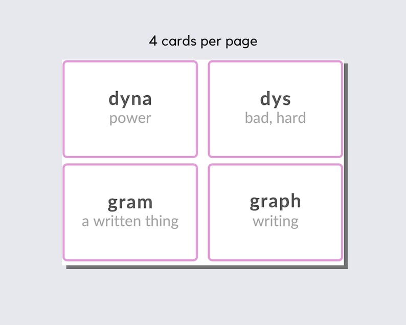 GREEK & LATIN Common Roots Flashcards | Educational Printables ...