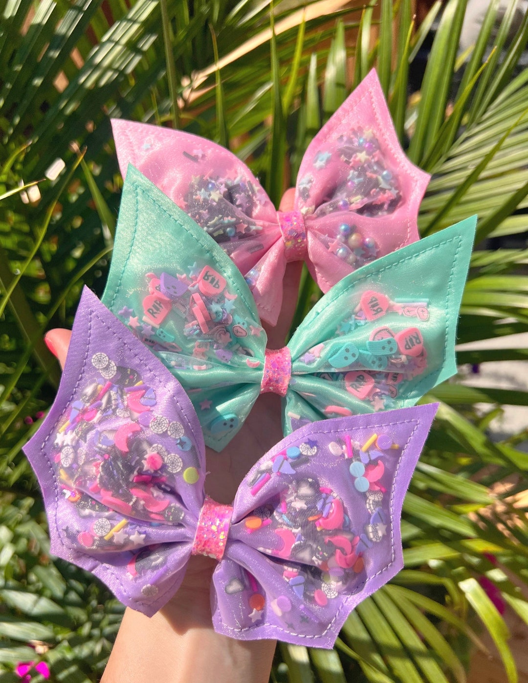 Halloween Hair Bow, Shaker Hair Bow, Halloween Bat Bow, Hair