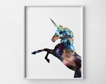 Unicorn print unicorn watercolor print unicorn art unicorn | Etsy