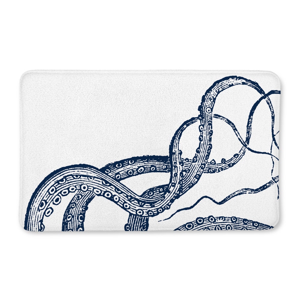 Octopus Bathroom Bath Mat Bath Rug Nautical Bath Rug Etsy