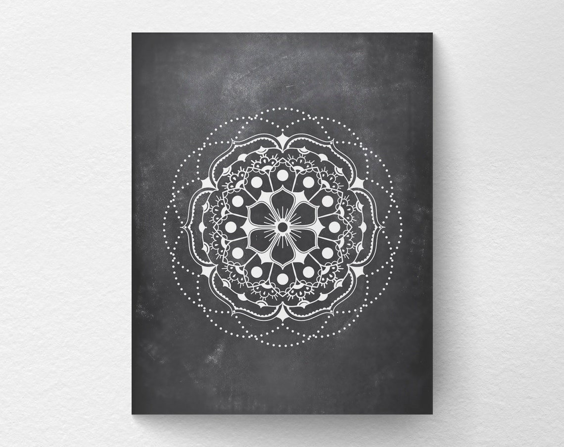 Mandala Kunst Mandala Druck schwarz und weiß Kunst | Etsy
