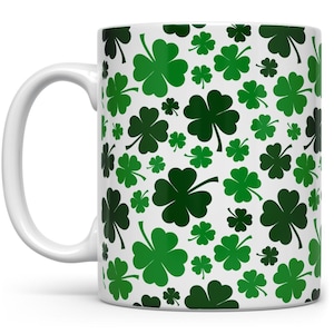 Shamrock Coffee Mug: St Patrick&#39;s Day Irish Clover Cup