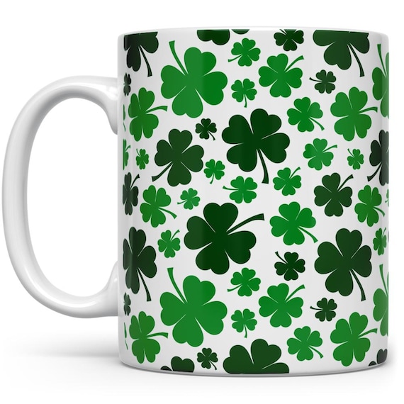 Shamrock Coffee Mug: St Patrick's Day Irish Clover Cup