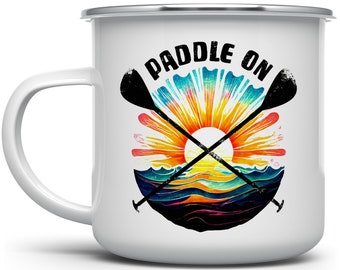 Paddle On Campfire Mug: Beach Ocean Waves, Paddle Boarding Gift