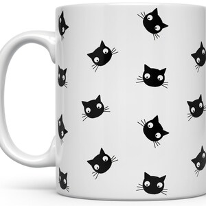 Black Cat Halloween Season Mug, Cat Lover Mug, Black Cat Gifts