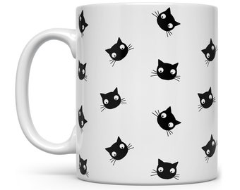 Black Cat Halloween Mug: Cat Lover Gift