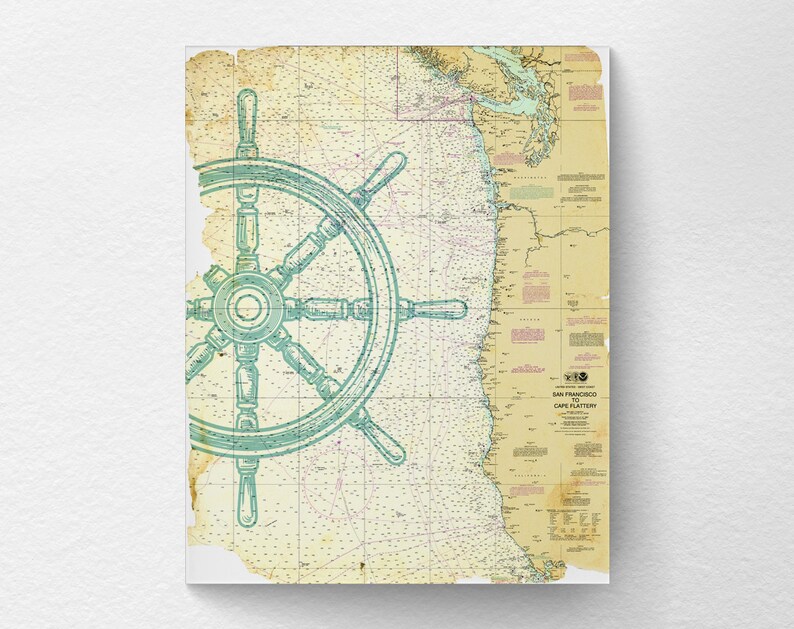 Nautische Karte Kunst nautische Poster nautische Druck | Etsy