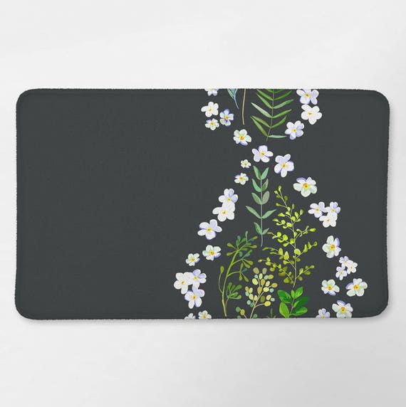 Floral Bath Mat Floral Bathroom Decor Floral Bath Rug Etsy
