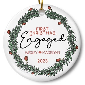 First Christmas Engaged Christmas Ornament, Personalized Engagement Gift, Engagement Ornament, Christmas Engagement, Newly Engaged Couple