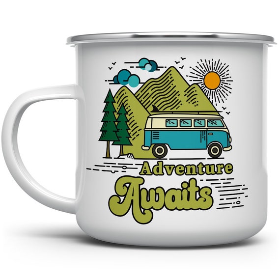 Adventure Awaits Campfire Mug, Camp Mug, Outdoor Mugs, Nature Mug