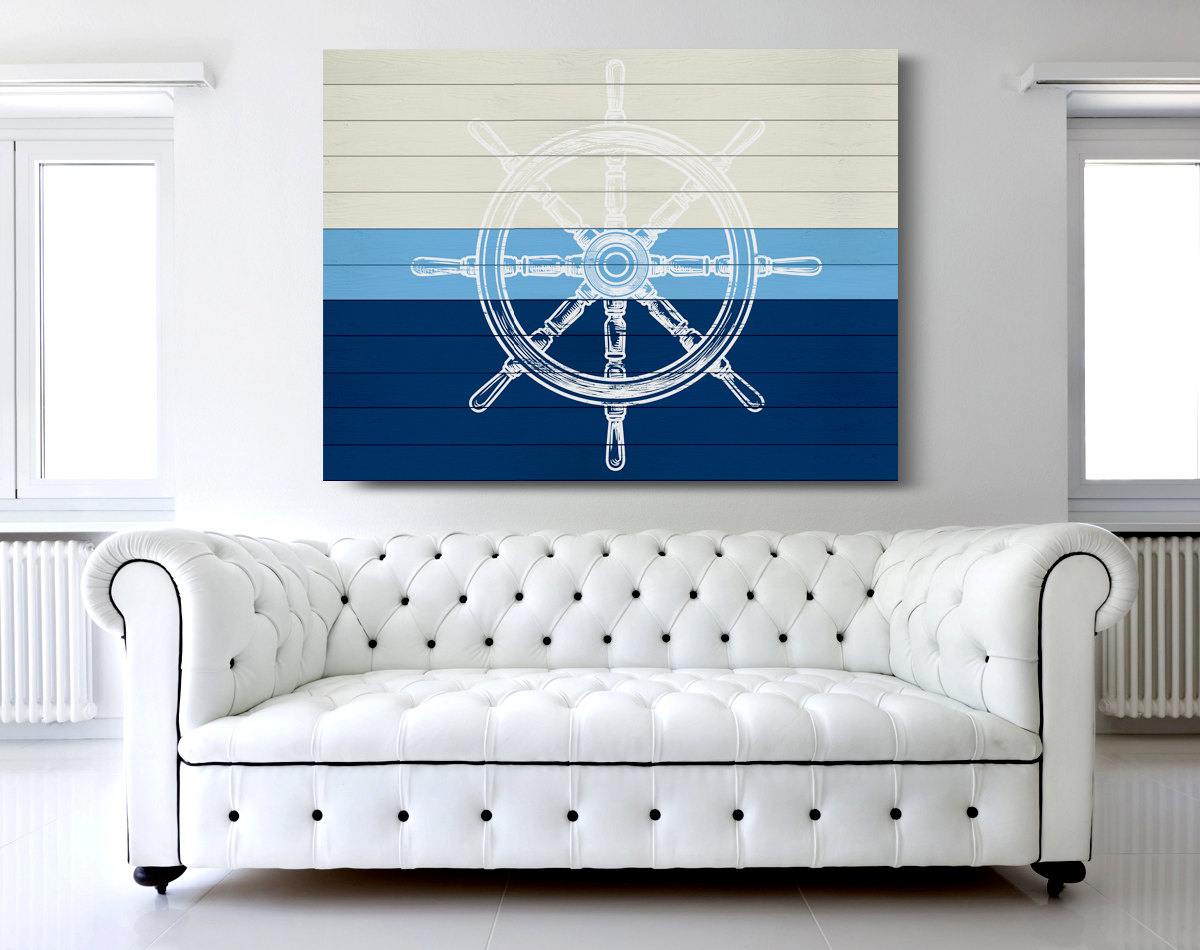 Nautical Canvas Print Nautical Wheel Art Sailing Canvas Etsy