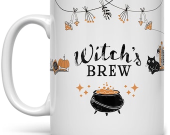 Taza de café con brebaje de bruja: taza gótica de Halloween espeluznante