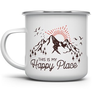 Mountain Campfire Mug, Camp Mug, Outdoor Mugs, Nature Mug, Hiking Mug, Camping Mug, Camper Coffee Mug, This is My Happy Place Mug