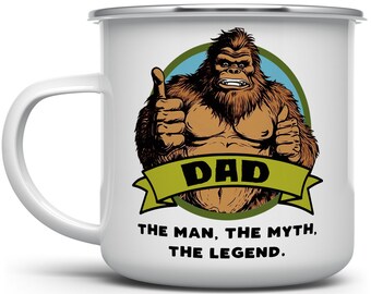 Sasquatch Dad Mug: Funny Bigfoot Enamel Camp Mug