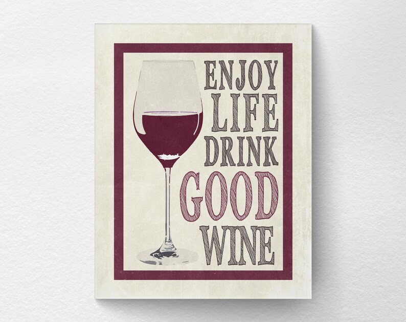 Wine Print Wine Kitchen Print Kitchen Decor Wine Decor Etsy