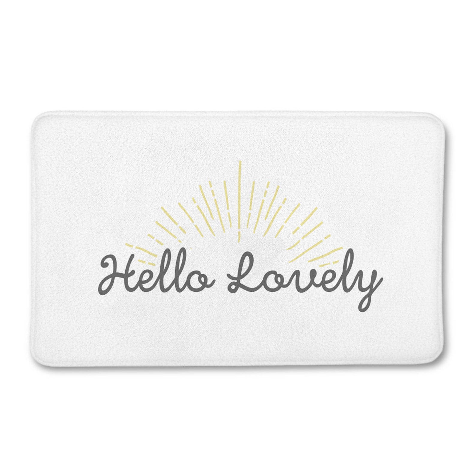Hello Lovely Bath Mat Funny Bath Mat Funny Bathroom White Etsy