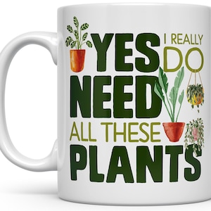 Plant Mug, Houseplant Lover Cup, Plant Lady Mug, Gardener Gift, Green Thumb Gift, Plant Nursery Owner Gift, Garden Lover, Plant Collector