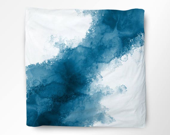 Watercolor Duvet Cover Blue Watercolor Duvet Cover Ocean Etsy