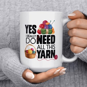 Knitting Coffee Mug, Yarn Lover Cup, Crocheting Mug, Yarn Mug, Yarn Collector, Gifts for Knitters, Knitting Lover, Gift For Crochet Lovers image 5