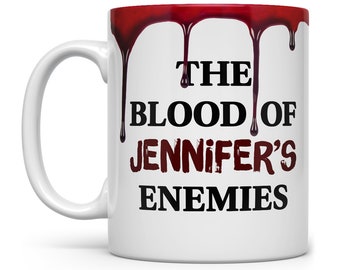 Funny Halloween Mug, Blood of my Enemies Mug, Scary Horror Mug, Personalized Name Mug, Custom Name Mug, Name Coffee Mug, Fun Office Mug