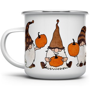 Fall Autumn Gnome Campfire Coffee Mug, Thanksgiving Pumpkin Season Outdoor Camping Cup