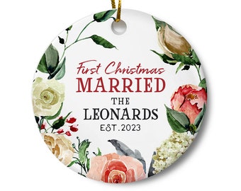 First Christmas Married Ornament, Newlywed Ornament, Wedding Ornament, First Christmas as Mr and Mrs Ornament, Wedding Gift