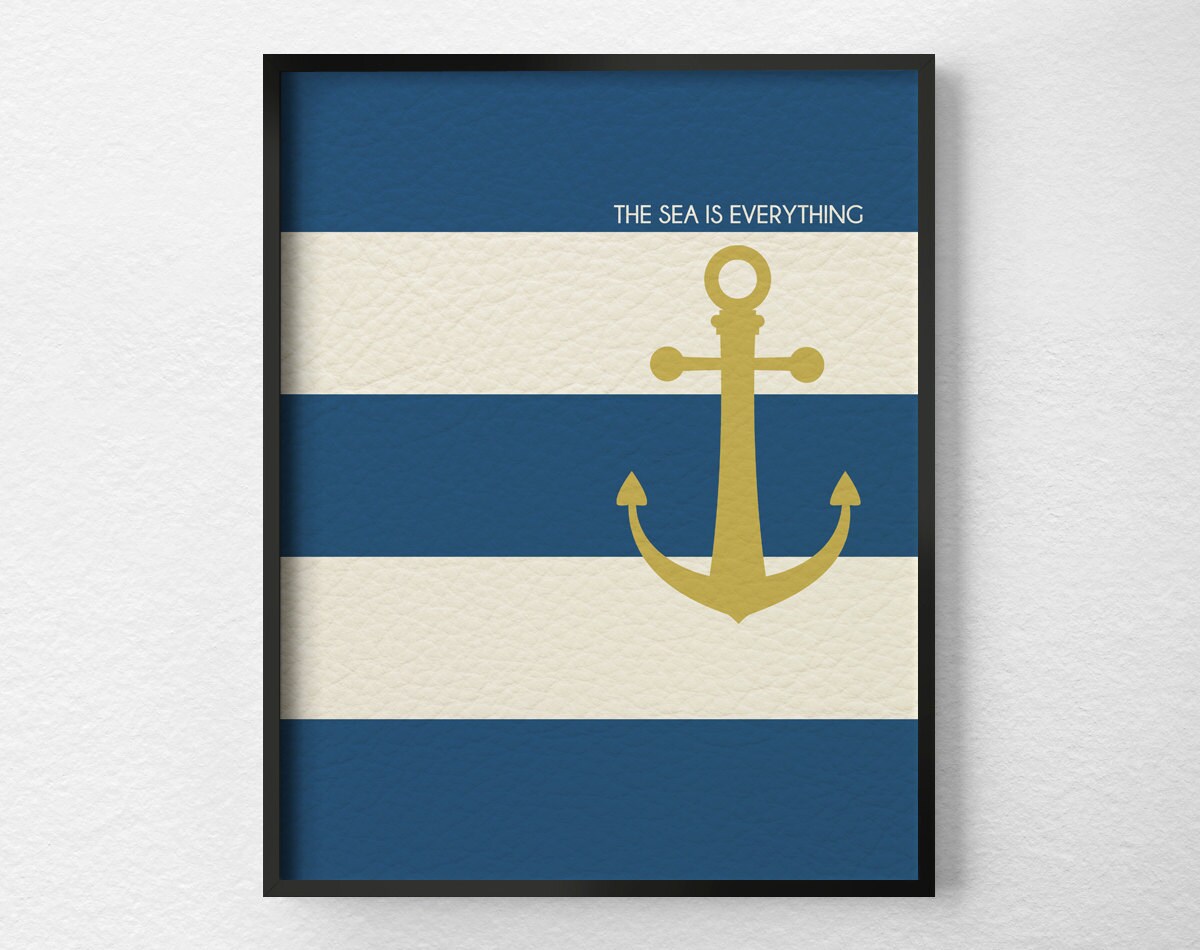 Nautical Art Nautical Poster Nautical Decor Anchor Print | Etsy