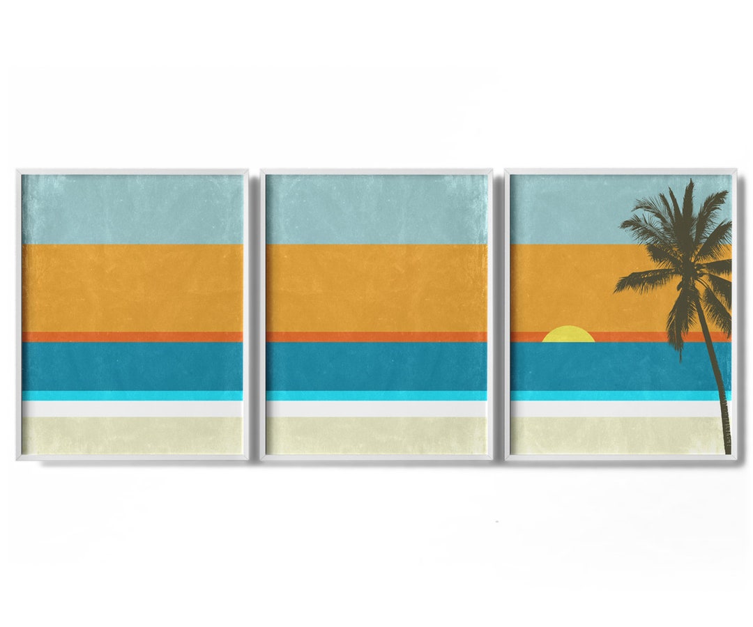 Beach Art Beach Prints 3 Piece Print Set Coastal Wall Art Etsy