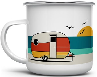 Good Vibes Retro Camper Mug: Beach RV Coffee Mug