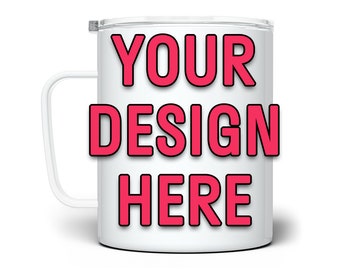Your Own Custom Design on a 12oz or 18oz Insulated Travel Mug, Custom Image Mug, Personalized Cup, Wedding Gift, Birthday Gift