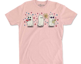 Summer Ghosts Graphic Tee: Retro Patriotic Fourth of July Crewneck