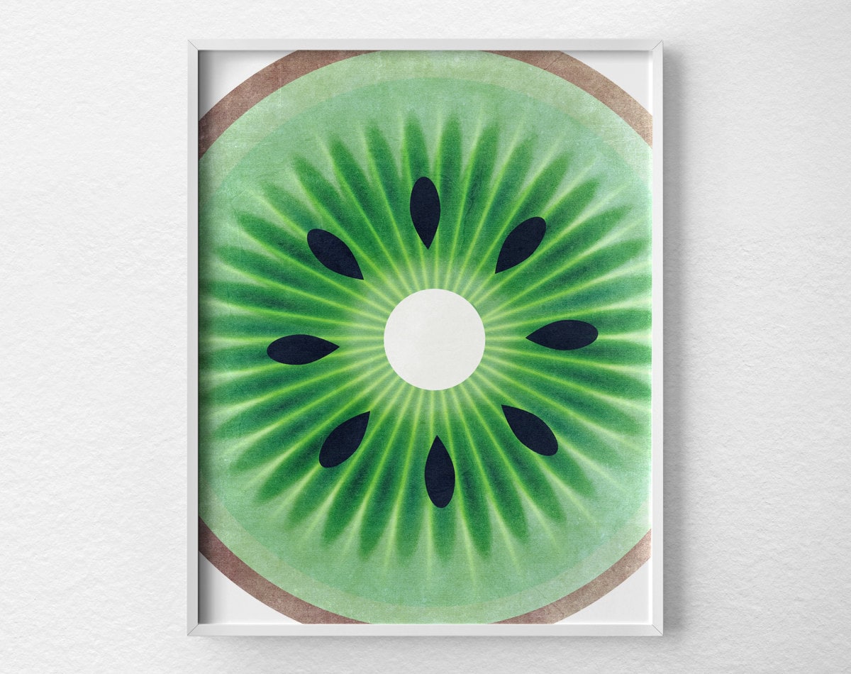 Kiwi Fruit Print Fruit Decor Fruit Kitchen Art Kitchen Etsy