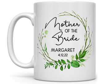 Mutter der Braut Tasse, Personalisierte Mutter der Braut Geschenke, Hochzeit Kaffeebecher, BrautParty Geschenk, Hochzeitsgeschenk für Mutter