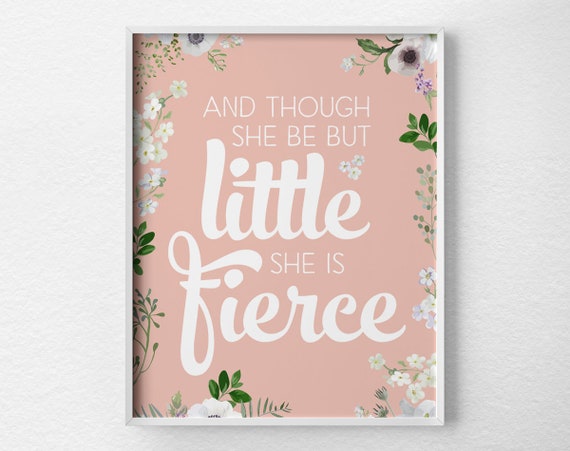 And Though She Be Little 11x14 Unframed Typography Book William Shakespeare