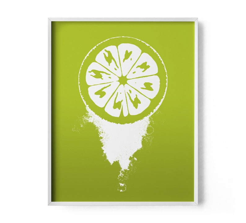 Lime Green Wall Art Lime Green Decor Fruit Print Fruit Art Etsy