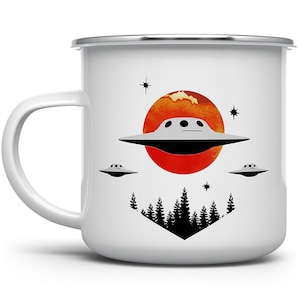 UFO Mug, Extraterrestrial Mug, Alien Mug, Camping Mug, Outdoor Mugs, Nature Mug, Hiking Mug, Camp Mug, Campfire Mug, Camping Lover Gift