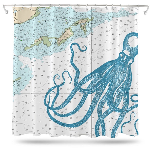 Map Shower Curtain Etsy