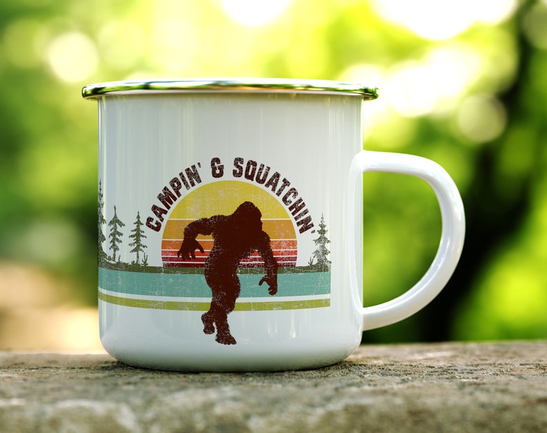 Sasquatch Mug, Bigfoot Mug, Campfire Mug, Camping Mug, Outdoor Mugs, Nature Mug, Hiking Mug, Camp Mug, Camper Coffee Mug, Camping Lover Gift image 2