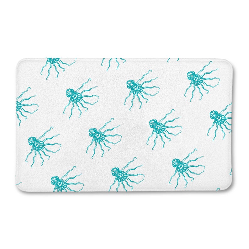 Scuba Octopus Bath Mat Nautical Bathroom Nautical Bath Mat Etsy